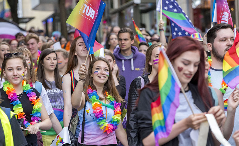 Bristol Pride march through the city 